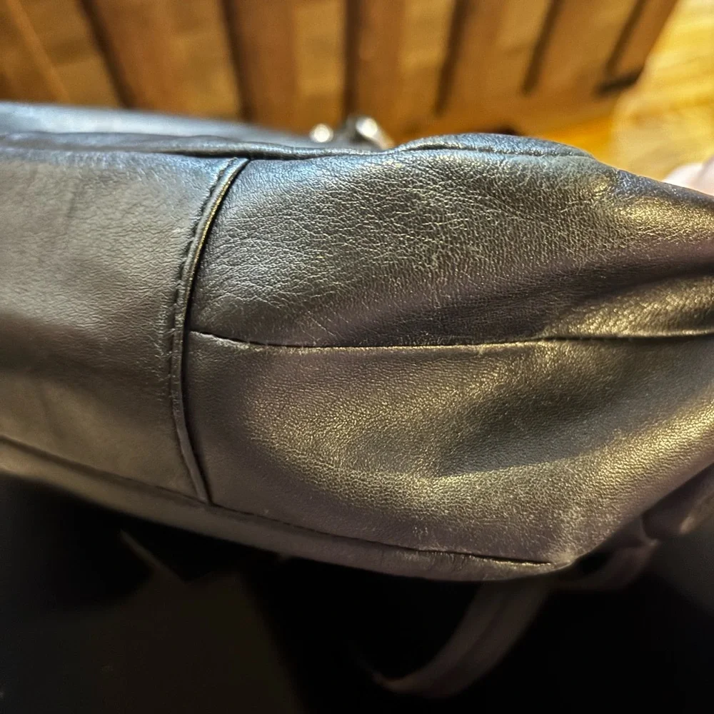 Coach Black Leather Hobo with Silver Hardware